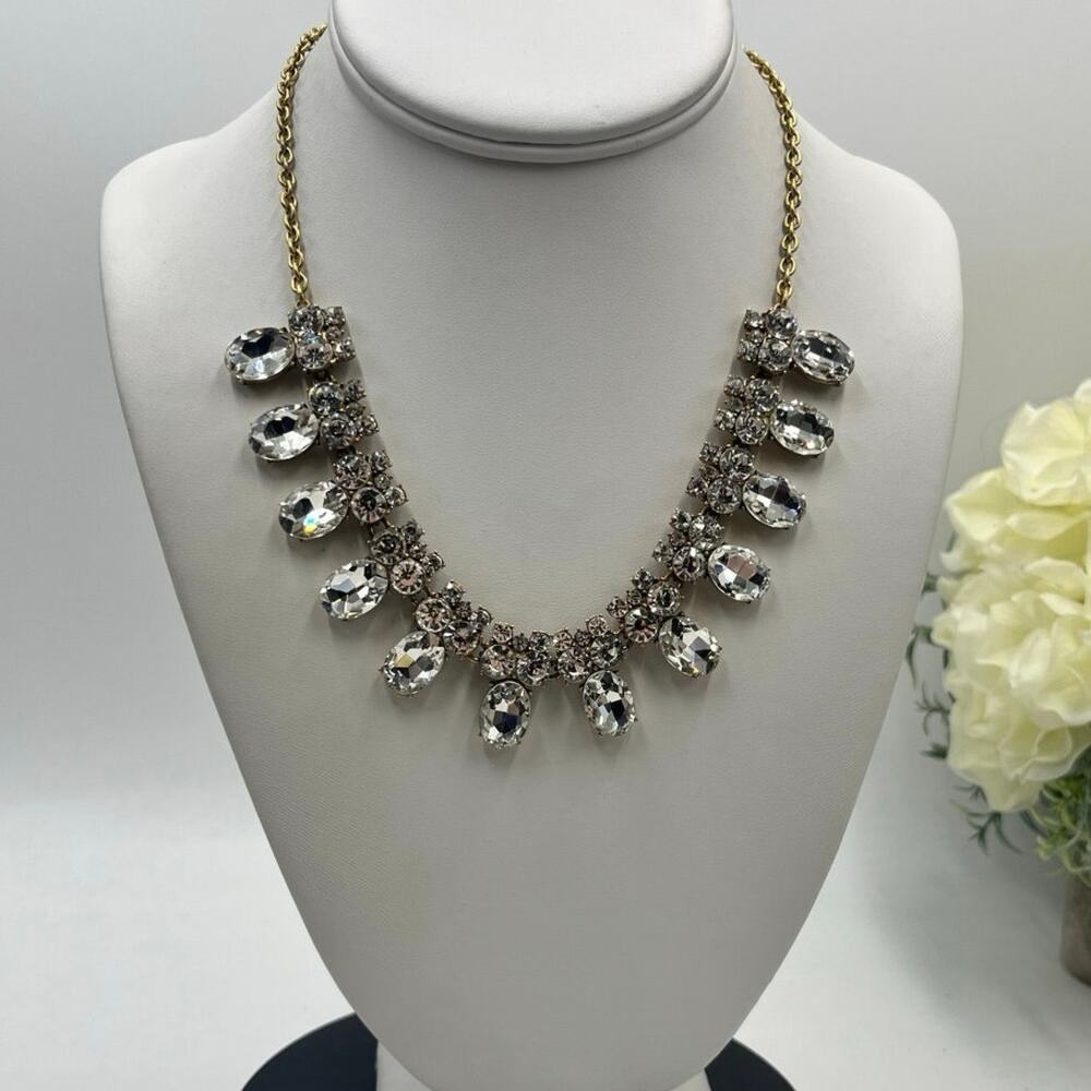 J. Crew Gold Tone Bridal Bling
Sparkling Rhinestone‎ Queens Collar Necklace